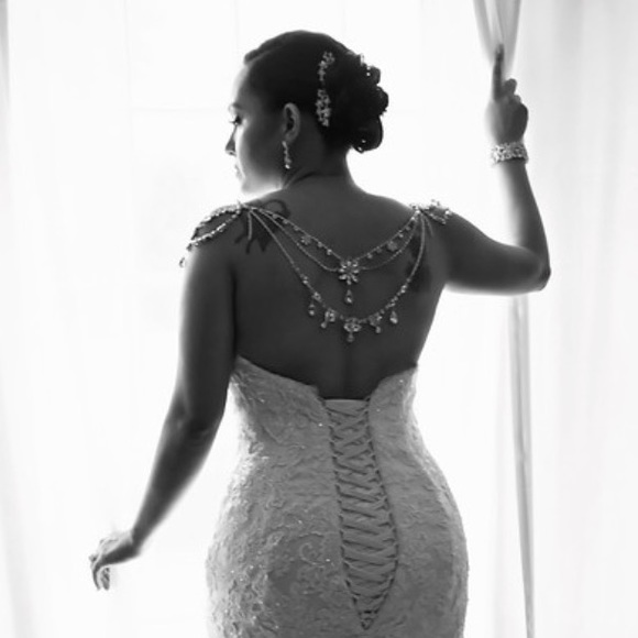 Jeweled Bridal Bride shoulder piece - Picture 4 of 7